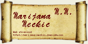 Marijana Mečkić vizit kartica